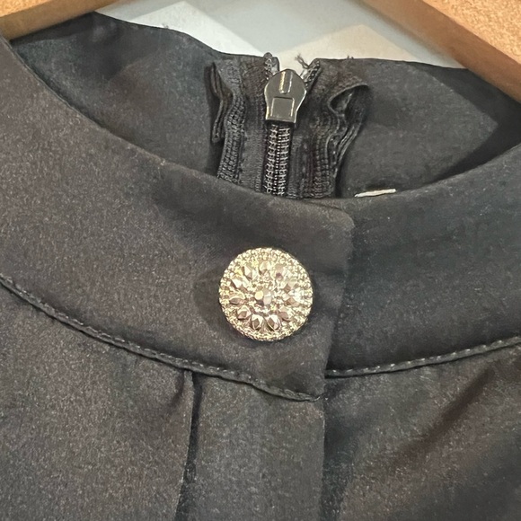 Morcel Mossimo Black Satin Effect Blouse Top Size 40 US 10 Elegant Ruched - Picture 4 of 6